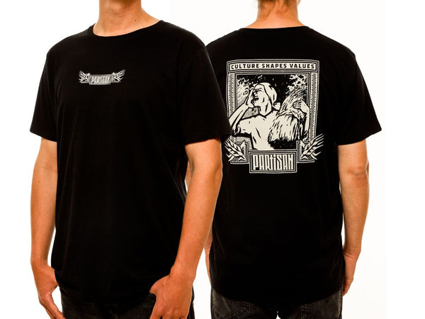 PARTISAN WHEAT SHIRT ° SCHWARZ ° BIO BAUMWOLLE